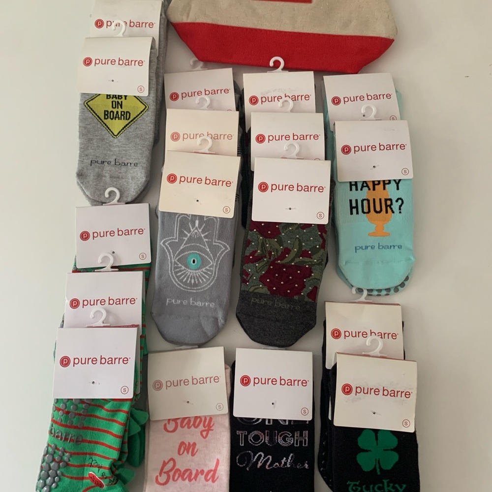 Pure Barre Grip Socks - Playful Variety Pack [18 Pairs Included] All Size Small